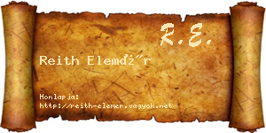 Reith Elemér névjegykártya